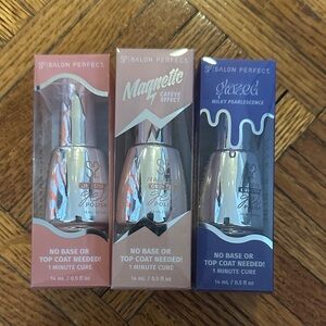 Set of 3 Salon Perfect Gel Effect Polishes - nude pink, blue, silver